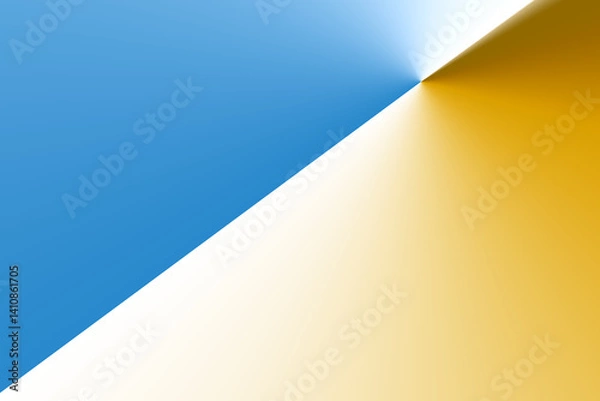 Fototapeta Bright geometric design featuring blue and yellow color contrast in a creative abstract composition