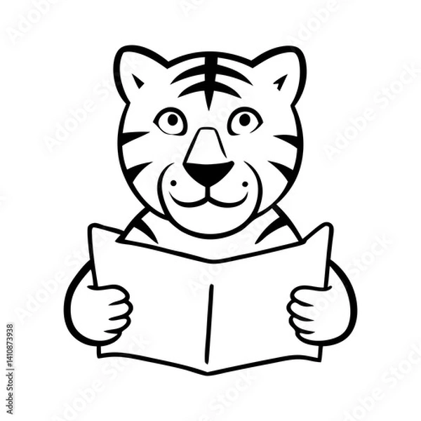 Fototapeta tiger with a map