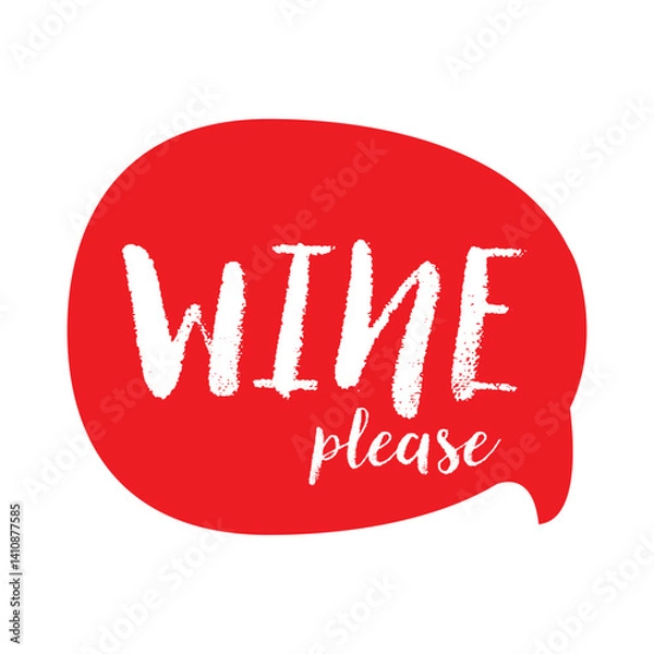Obraz Wine speech bubble red label