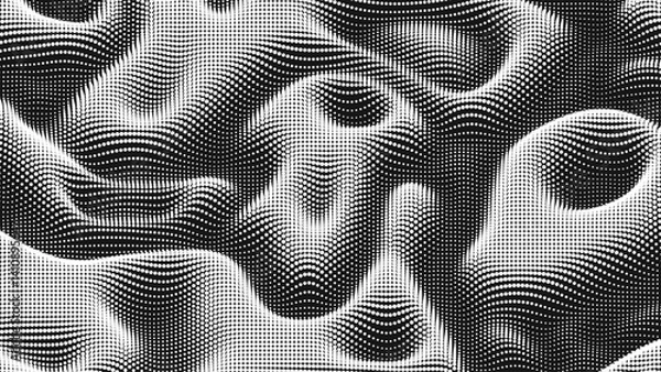 Fototapeta Point wave noise texture. Abstract dot background. Technological cyberspace background.