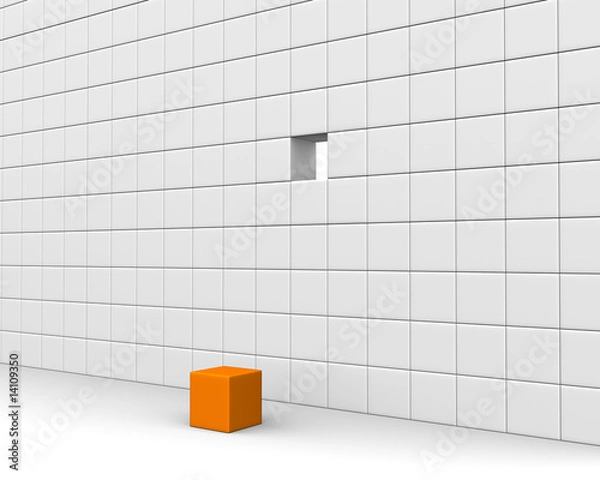 Obraz Unique orange cube