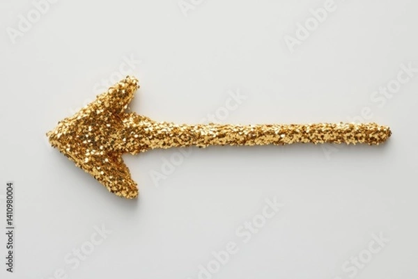 Obraz Glitter gold arrow pointing left