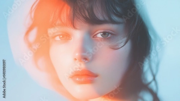 Obraz Woman's face in orange and blue