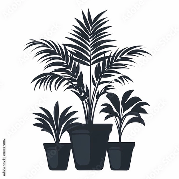 Fototapeta Indoor Greenery. Transform Your Living Space with Vibrant Potted Plants and Modern Minimalist Design