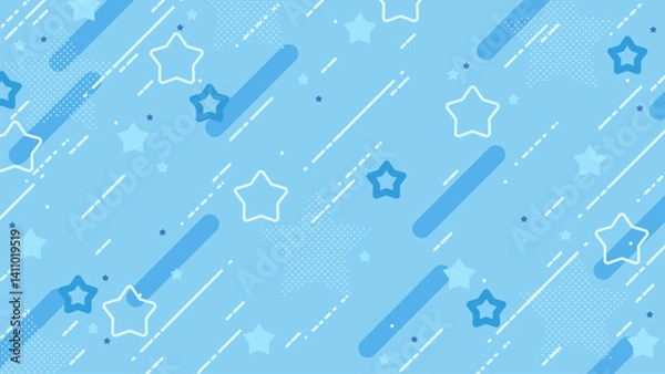 Fototapeta ポップでかわいいパステルカラーの星柄背景
