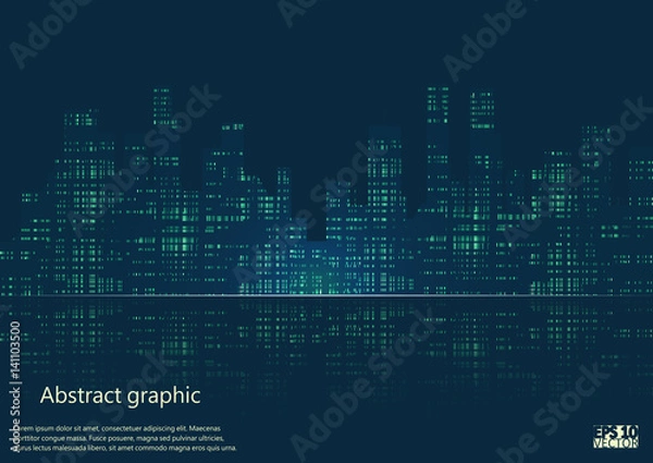 Obraz Night city vector illustration.