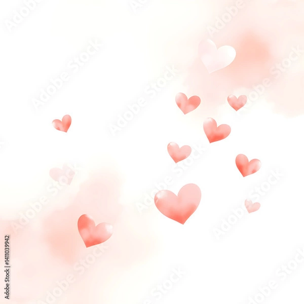 Obraz pink hearts background