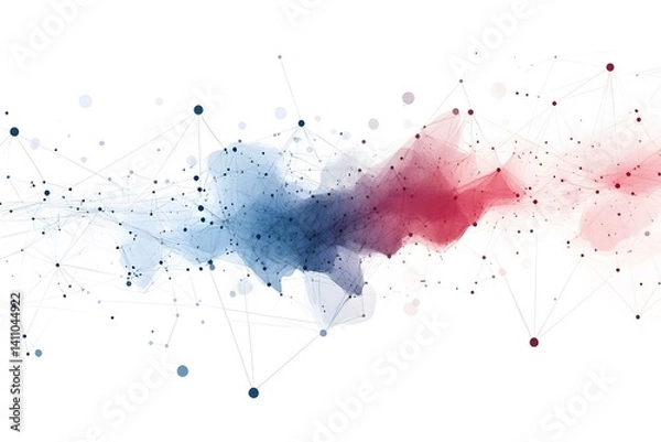 Fototapeta Global network connection world map , Generative AI
