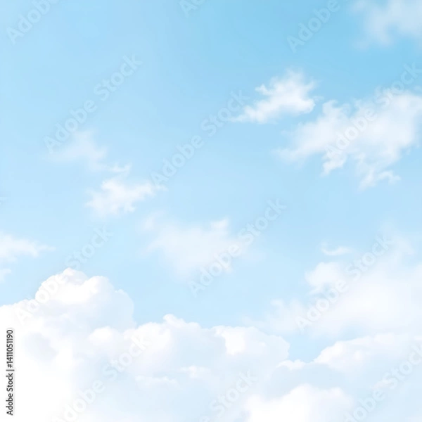 Obraz blue sky with white clouds