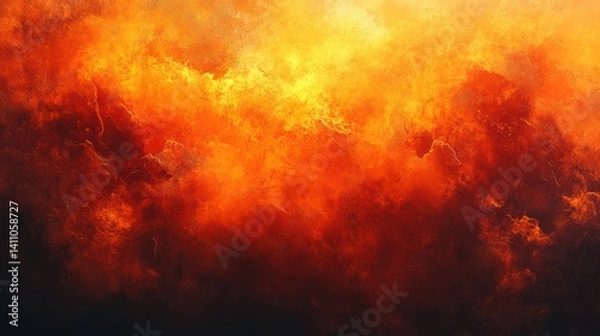 Obraz Fiery sky, inferno cloudscape, digital art, background texture