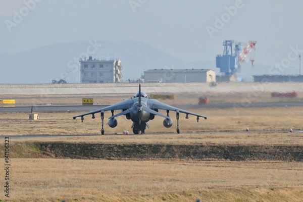 Fototapeta 真後ろから見たハリアー攻撃機