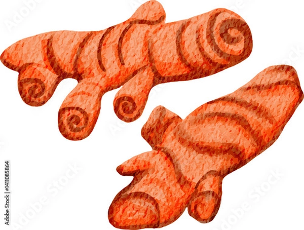 Fototapeta watercolor illustration turmeric