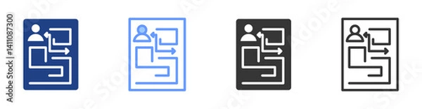 Fototapeta Evacuation Plan icon set multiple style collection