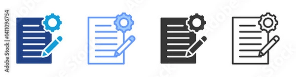 Fototapeta Project Contract icon set multiple style collection