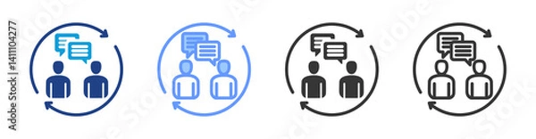 Obraz Mentoring Process icon set multiple style collection