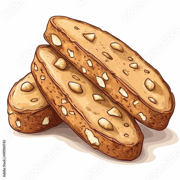 Fototapeta Delicious Italian Almond Biscotti. Homemade Sweet Snack & Traditional Gourmet Treat