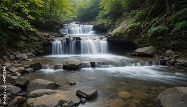 Obraz small waterfall in the forest
