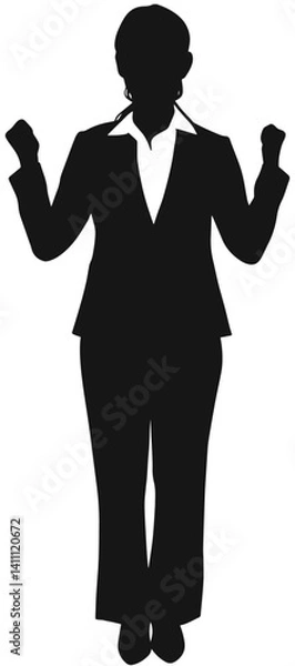 Obraz 力強く働く女性のシルエット
