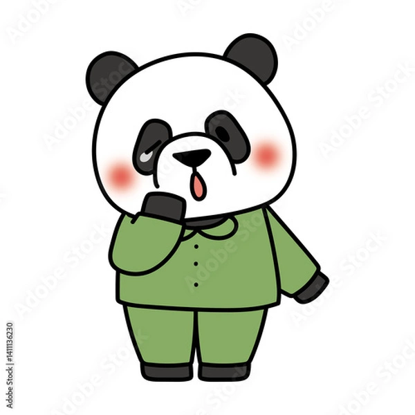 Fototapeta パジャマを着た眠そうなパンダ