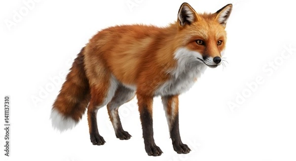 Fototapeta fox on white background