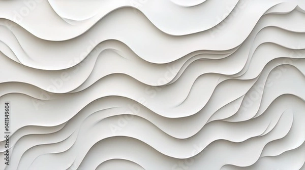 Fototapeta White wave texture background abstract pattern design element