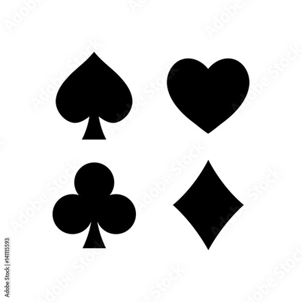 Obraz Schwarzes einfaches Symbol - Spielkarten Farben
