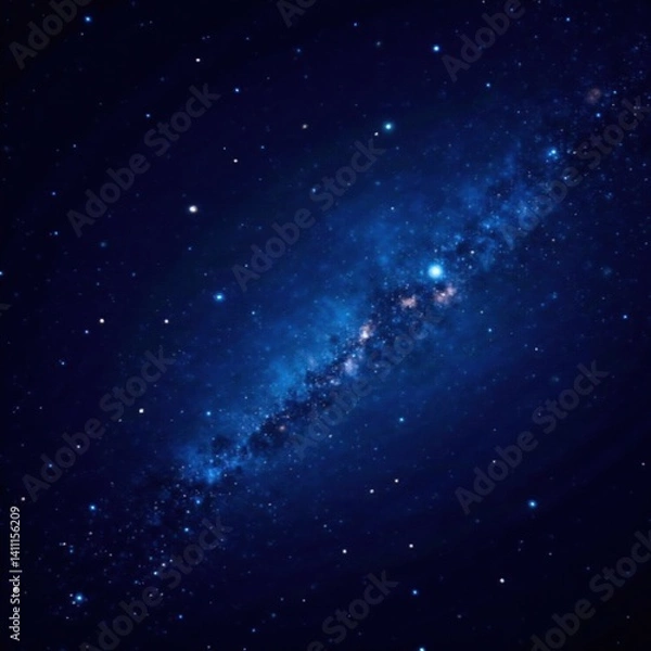 Obraz Starry Night Sky with Sparkling Celestial Bodies, dark sky, peaceful