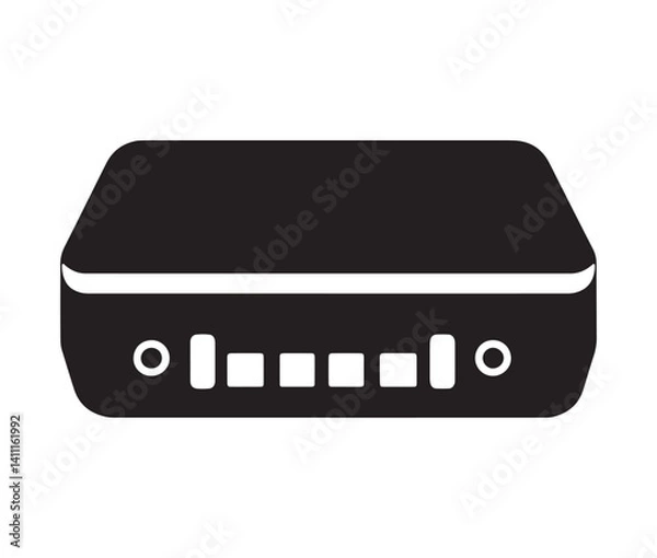 Fototapeta Printer icon isolated on white. Black and white printer icon vector illustration.