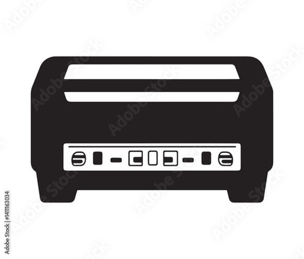 Fototapeta Printer icon isolated on white. Black and white printer icon vector illustration.