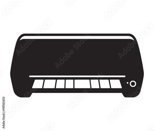 Fototapeta Printer icon isolated on white. Black and white printer icon vector illustration.