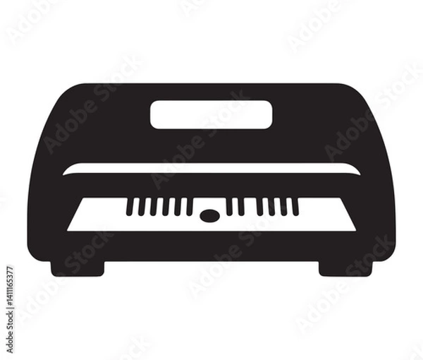 Fototapeta Printer icon isolated on white. Black and white printer icon vector illustration.