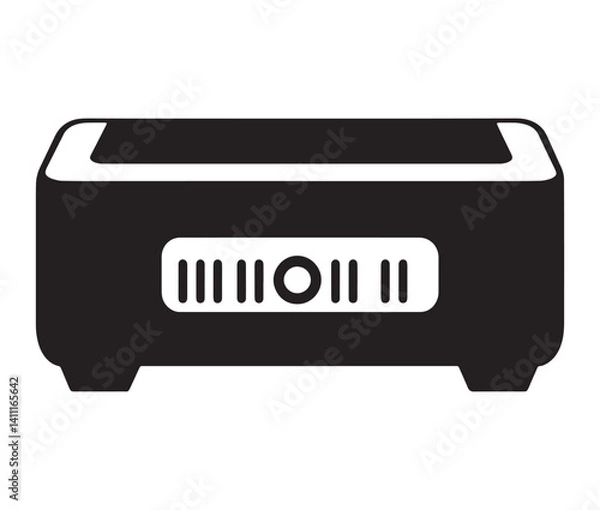 Fototapeta Printer icon isolated on white. Black and white printer icon vector illustration.