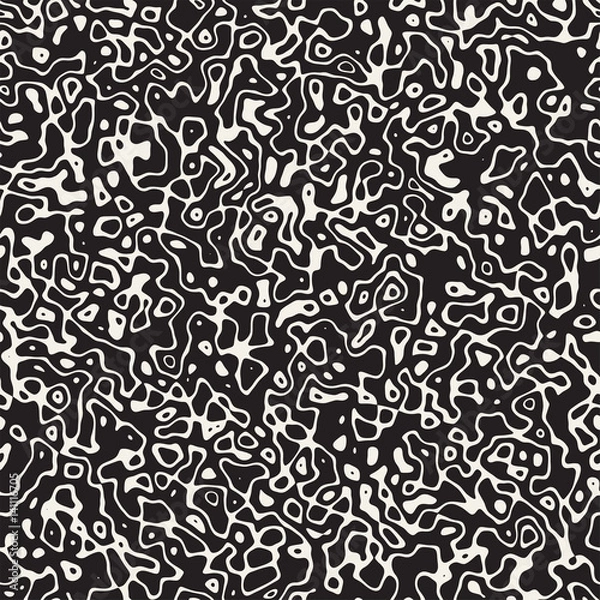 Fototapeta Noise Grunge Abstract Texture. Vector Seamless Black And White Pattern.