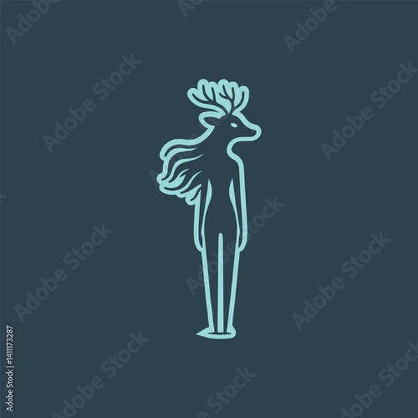 Obraz vector illustration of a man holding a heart symbol