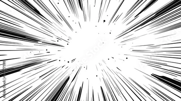 Obraz 7漫画風集中線背景 Gererated AI