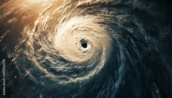 Obraz storm from satellite sky view, science meteorological theme