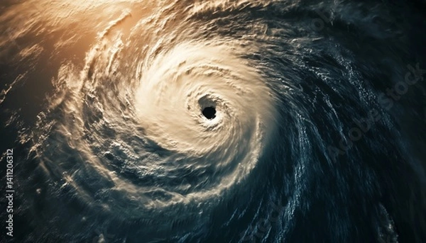 Obraz storm from satellite sky view, science meteorological theme