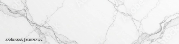 Fototapeta Panoramic view of white marble surface with intricate patterns and fine details , panormic, texture, design