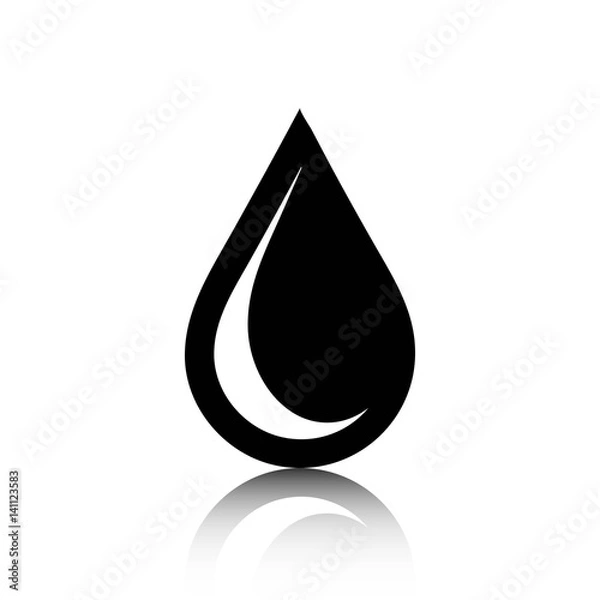 Fototapeta Drop icon, vector illustration. Flat design style