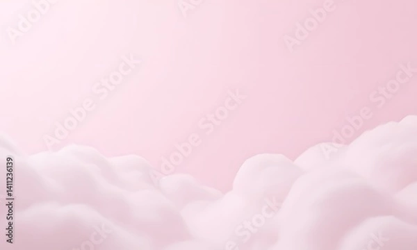 Fototapeta A field of pink clouds against an even pinker sky.