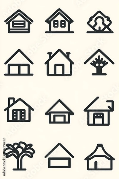 Obraz Simple House Icons Set