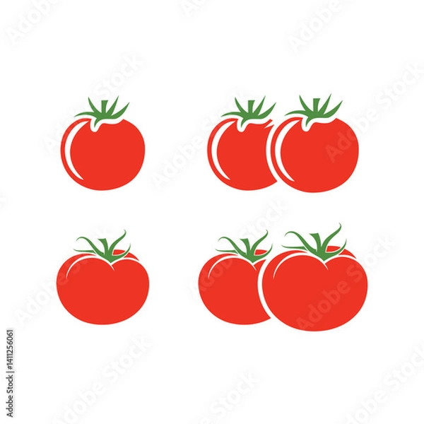 Fototapeta logo design vector abstract template illustration modern symbol simple logo icon tomato
