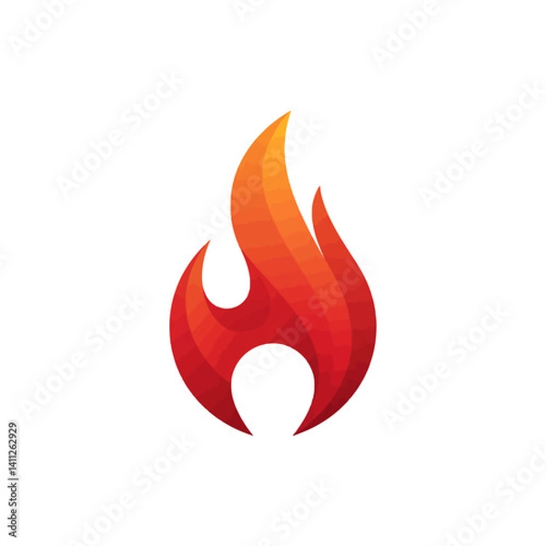Obraz Vibrant and Dynamic Fire Flame Illustration