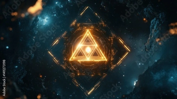 Fototapeta Golden Triangles in Cosmic Landscape