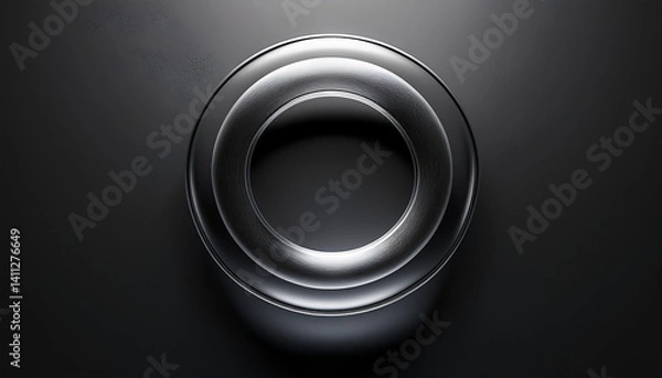 Fototapeta Dark titanium ring glow minimalist futuristic gradient background, 4k digital wallpaper for desktop, Luxury theme sci-fi background for pc