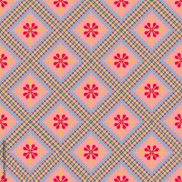 Obraz Beautiful retro seamless pattern design by geometric 