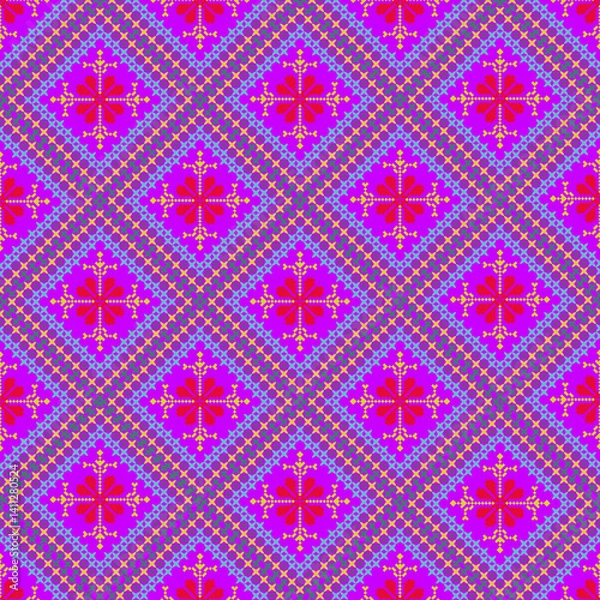 Obraz Beautiful retro seamless pattern design by geometric 