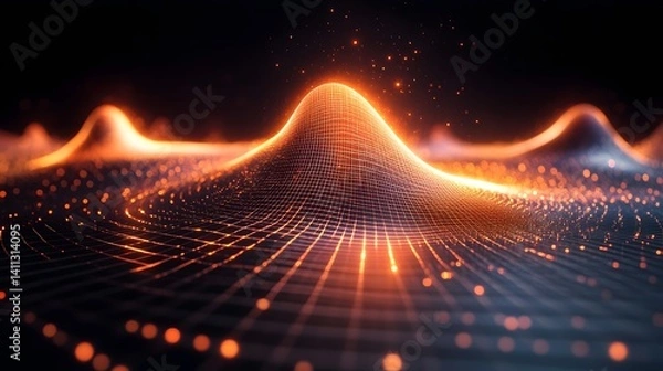 Fototapeta Glow in Motion A Gaussian Wave