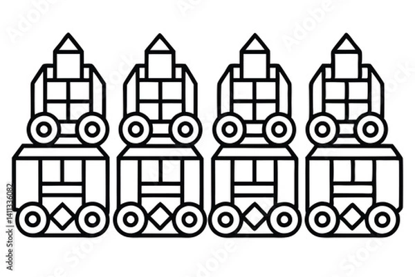 Fototapeta titandrive 800 line art sleek modern mechanical illustration