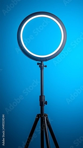 Fototapeta Circular LED ring light on tripod